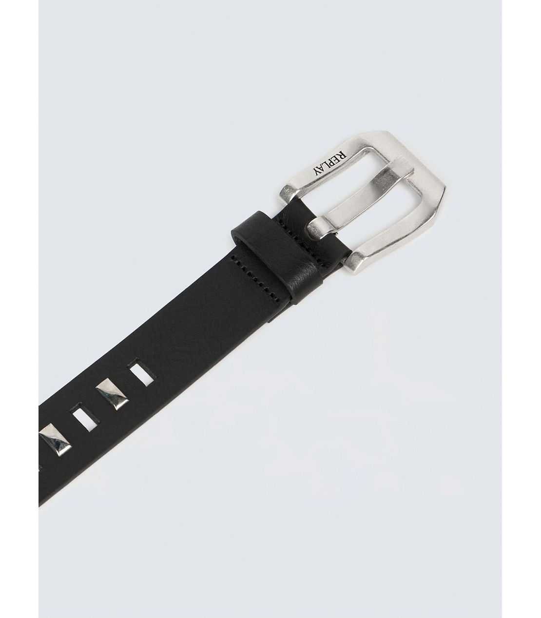 シルバースタッズレザーベルト 詳細画像 ブラック 3